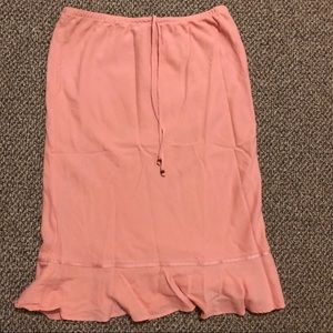 Express Mid Length Ruffled Skirt Coral Sma…